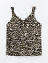 LC Waikiki V Neck Leopard Patterned Strappy Women's Blouse